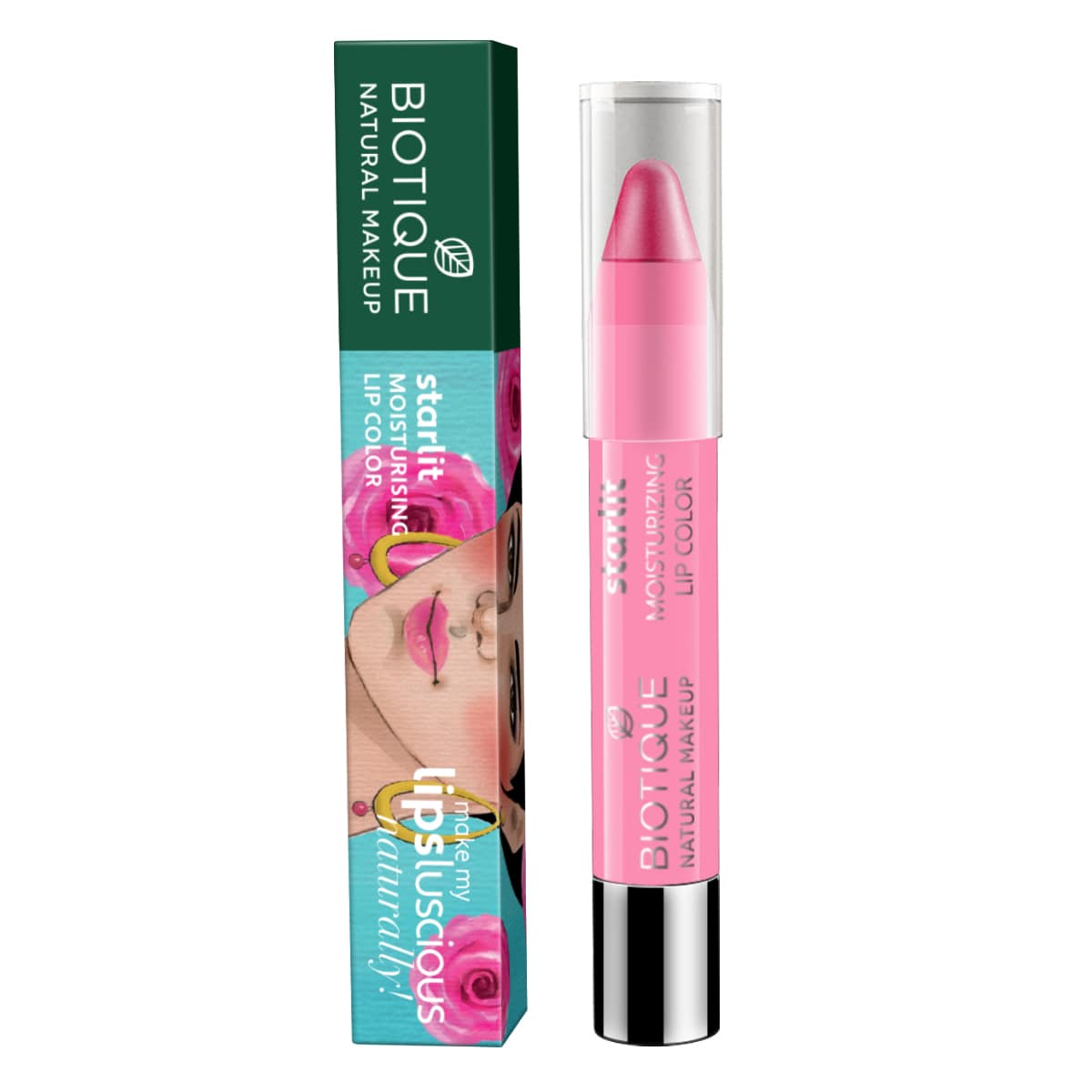 Buy Biotique Natural Makeup Starlit Moisturising Lipstick, Rose