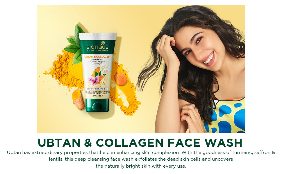 BIOTIQUE UBTAN & COLLAGEN Face Wash 150ml