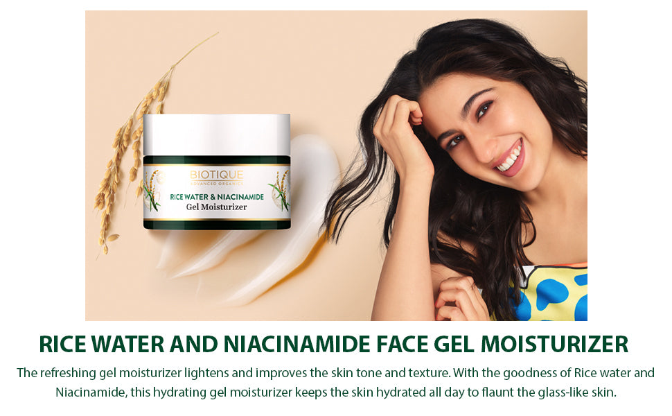 BIOTIQUE RICE WATER & NIACINAMIDE Gel Moisturizer 50ml