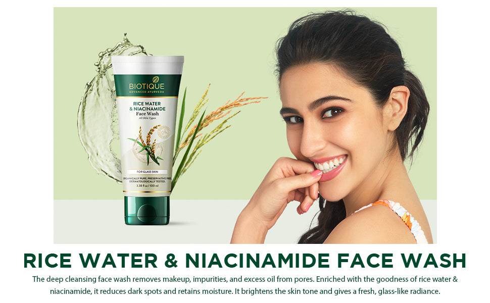 BIOTIQUE RICE WATER & NIACINAMIDE Gel Face Wash 100ml