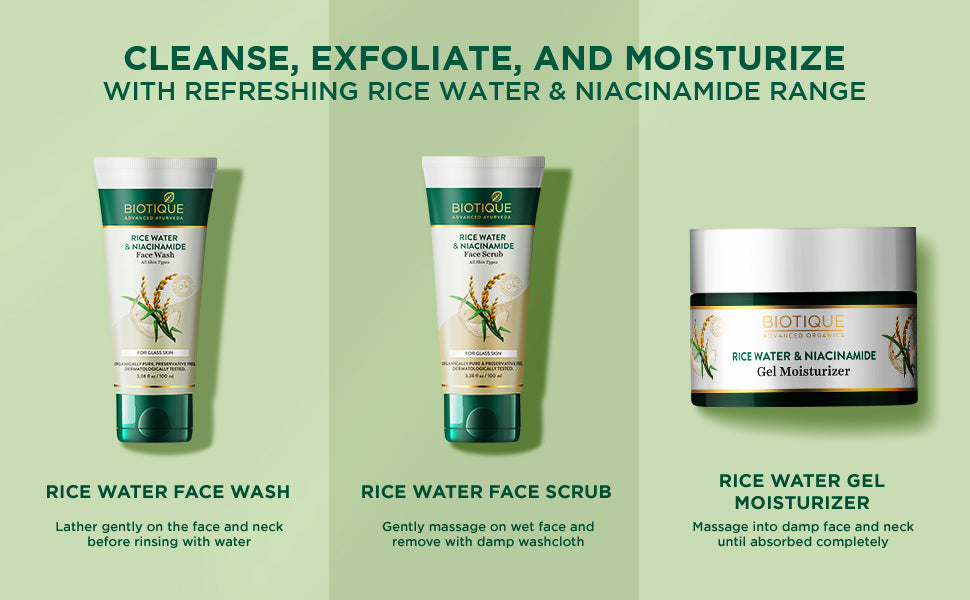 BIOTIQUE RICE WATER & NIACINAMIDE Gel Face Wash 100ml