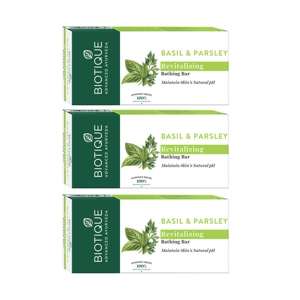 Buy Pack of 3 Basil Parsley Soap Online at Best Price Biotique