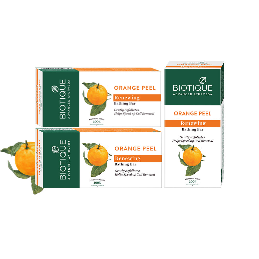 Biotique Orange peel Renewing Bathing Bar 150g (Pack of 3)